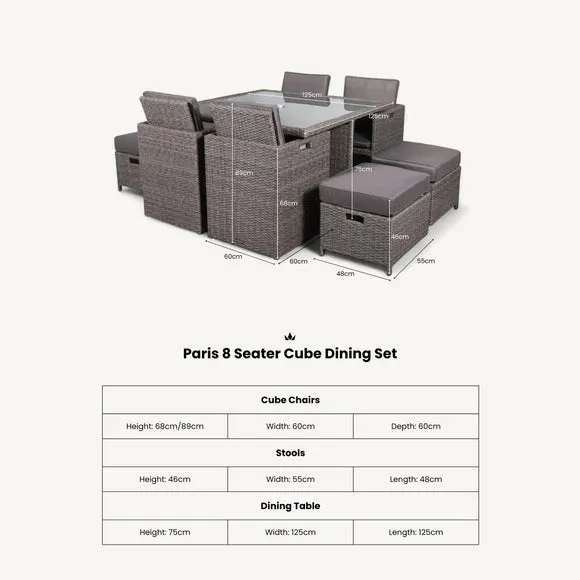 Paris 8 Seater Cube Dining Set 6