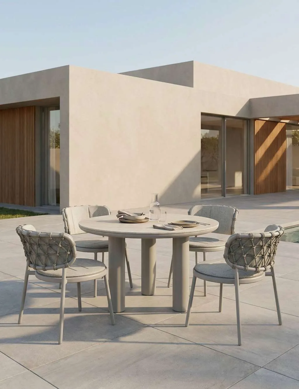 Royalcraft Koko 4 Seater Garden Dining Table and Chairs Grey