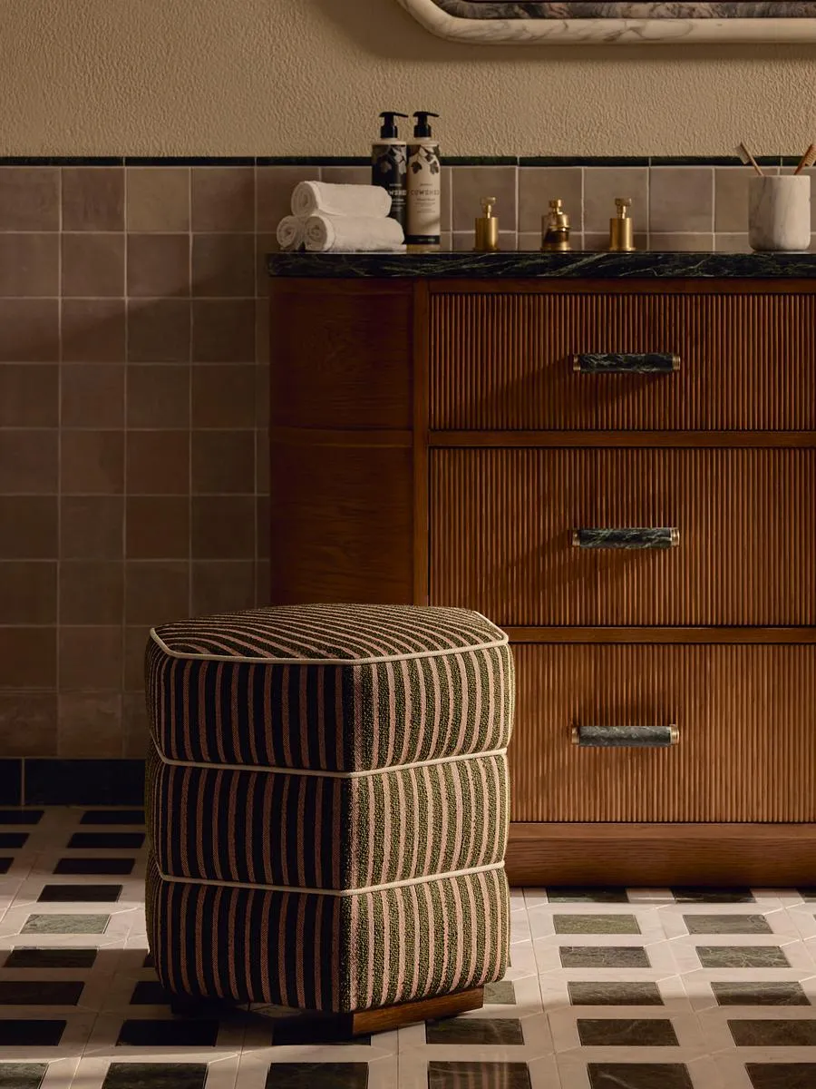 Lyla Footstool, Wimpole Stripe