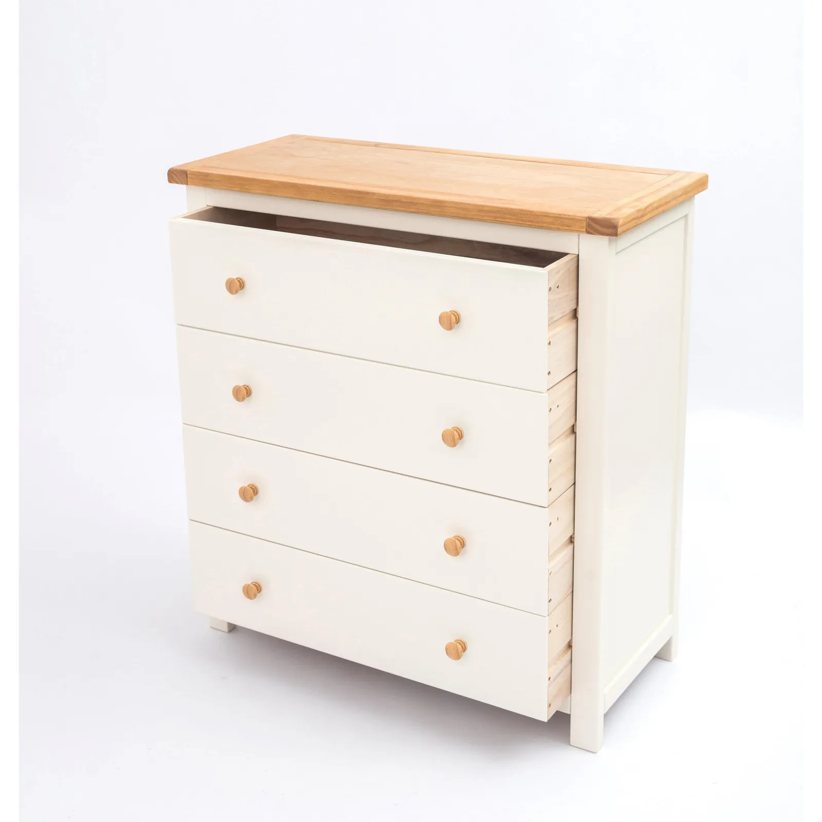 Cabinet Bits Maggiori 4 Drawer Chest of Drawers Wood Knob in Off-White 4