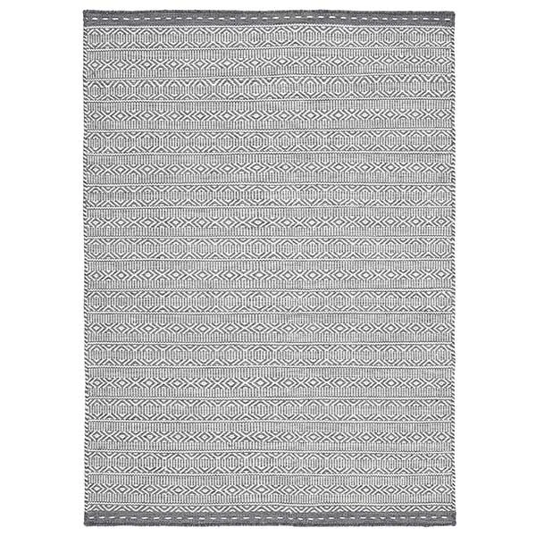 Knox Hand Woven Rug - In Grey - 73% Wool, 14% Cotton, 9% Polyester & 4% Viscose - Various Sizes Available
