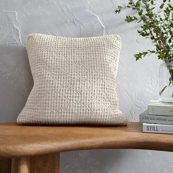 Smart Waffle Square Cushion Cover