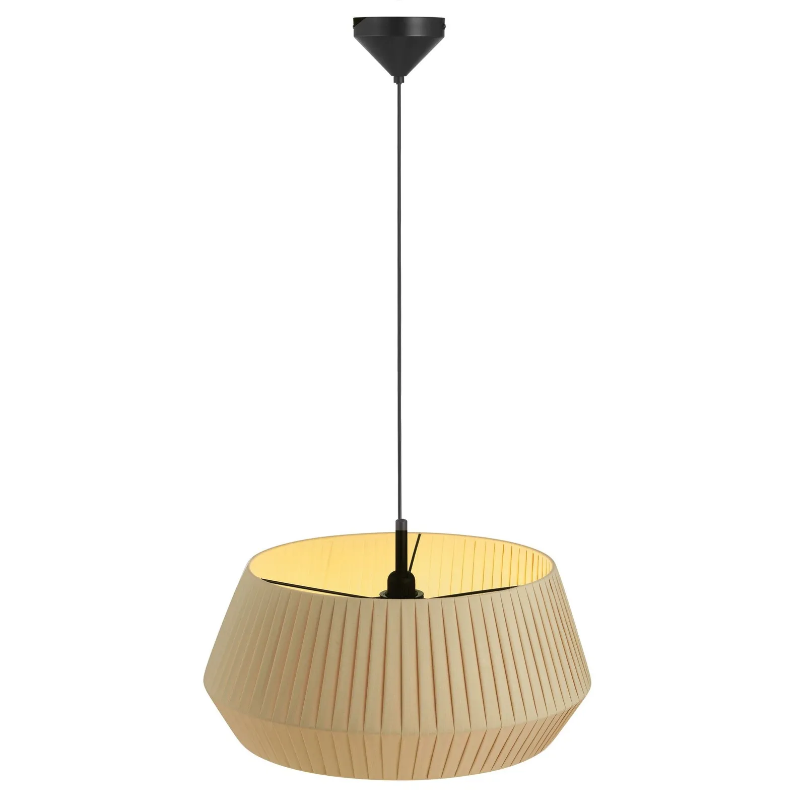 Nordlux Dicte Pendant Light Beige Textile Dining Room E27 Mains 53cm 3