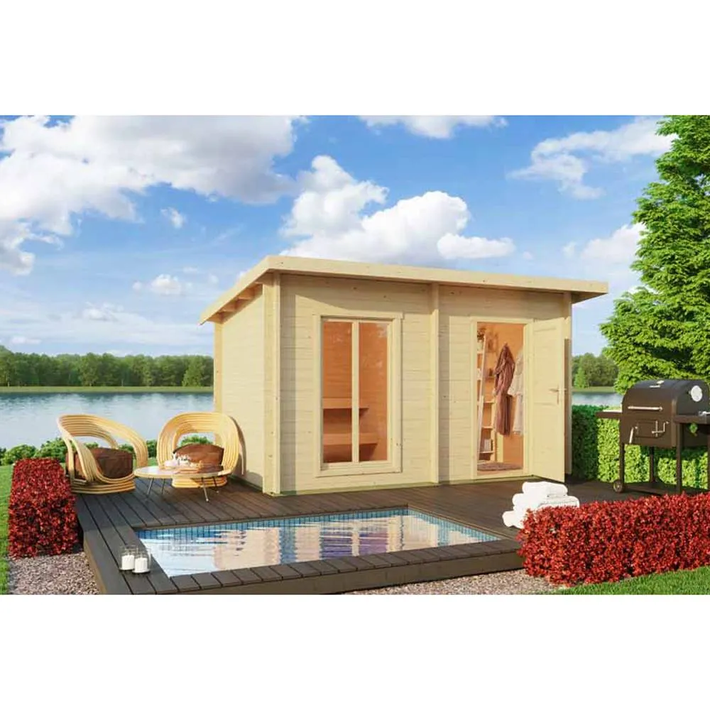 Lasita Maja Ltd Sundborn-Log Cabin, Garden Room, Home Office - L440xW298.3xH233.7 cm in Light Tan