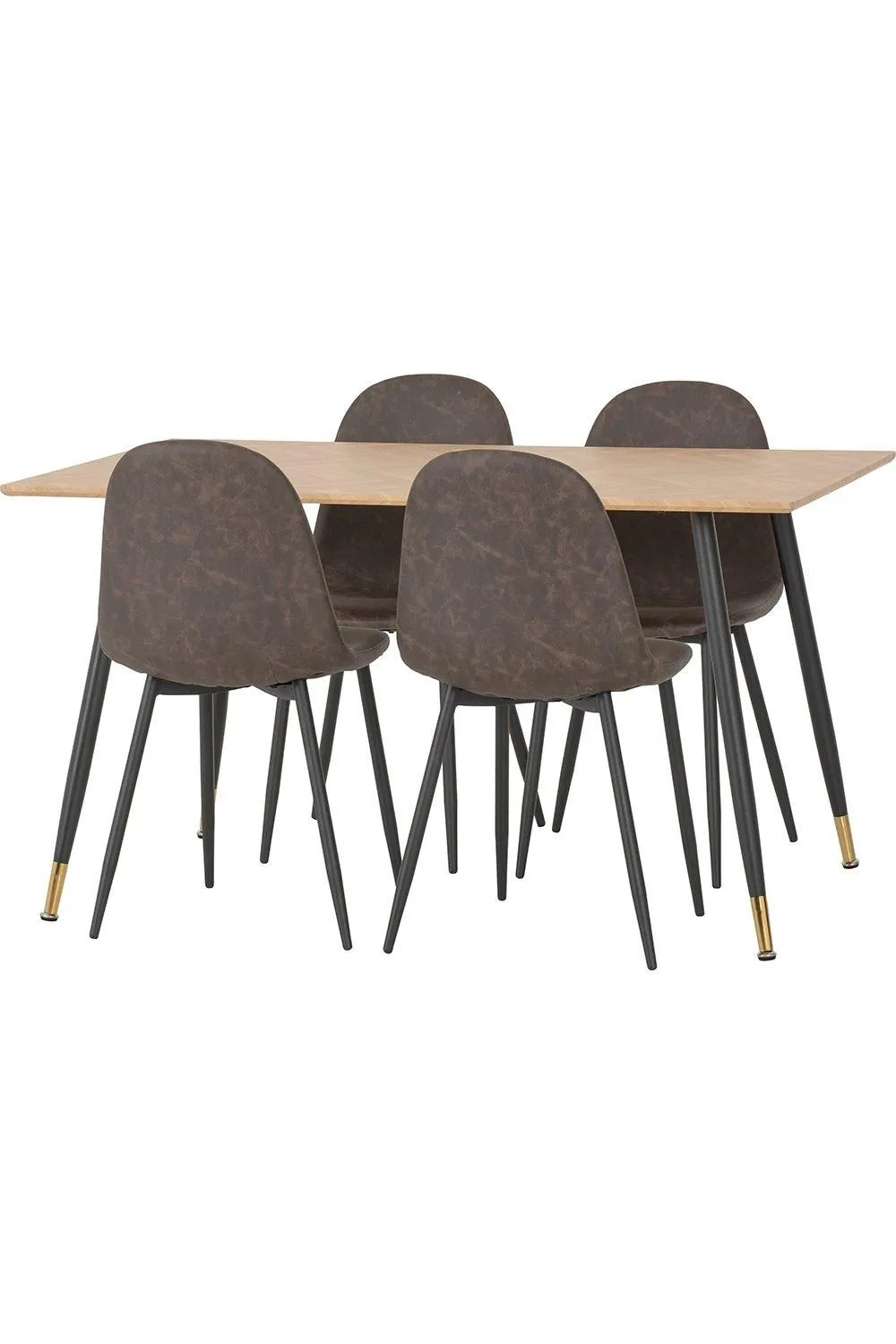 Seconique Hamilton Medium Dining Set with Athens Chairs in Brown 3
