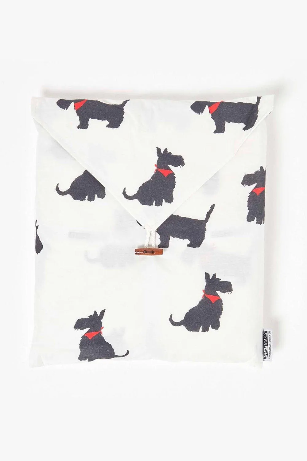 Homescapes Scottie Dog Digitally Printed Cotton Duvet Cover Set in White 5
