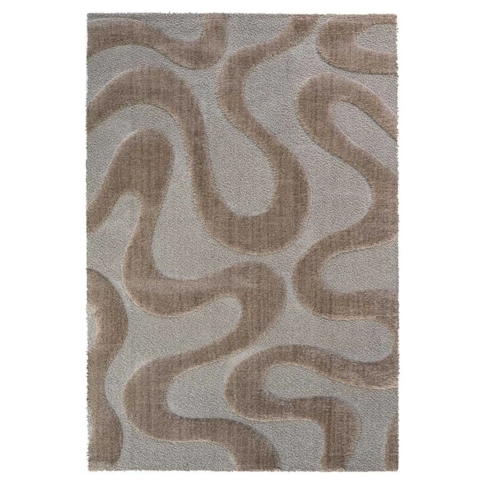 Bronze Waves Rug 133X195Cm, Square, Brown | Barker & Stonehouse