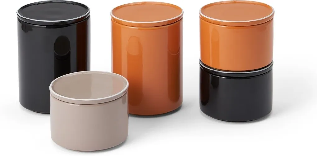 Dakari Set of 5 Ceramic Lidded Storage Jars, Multi
