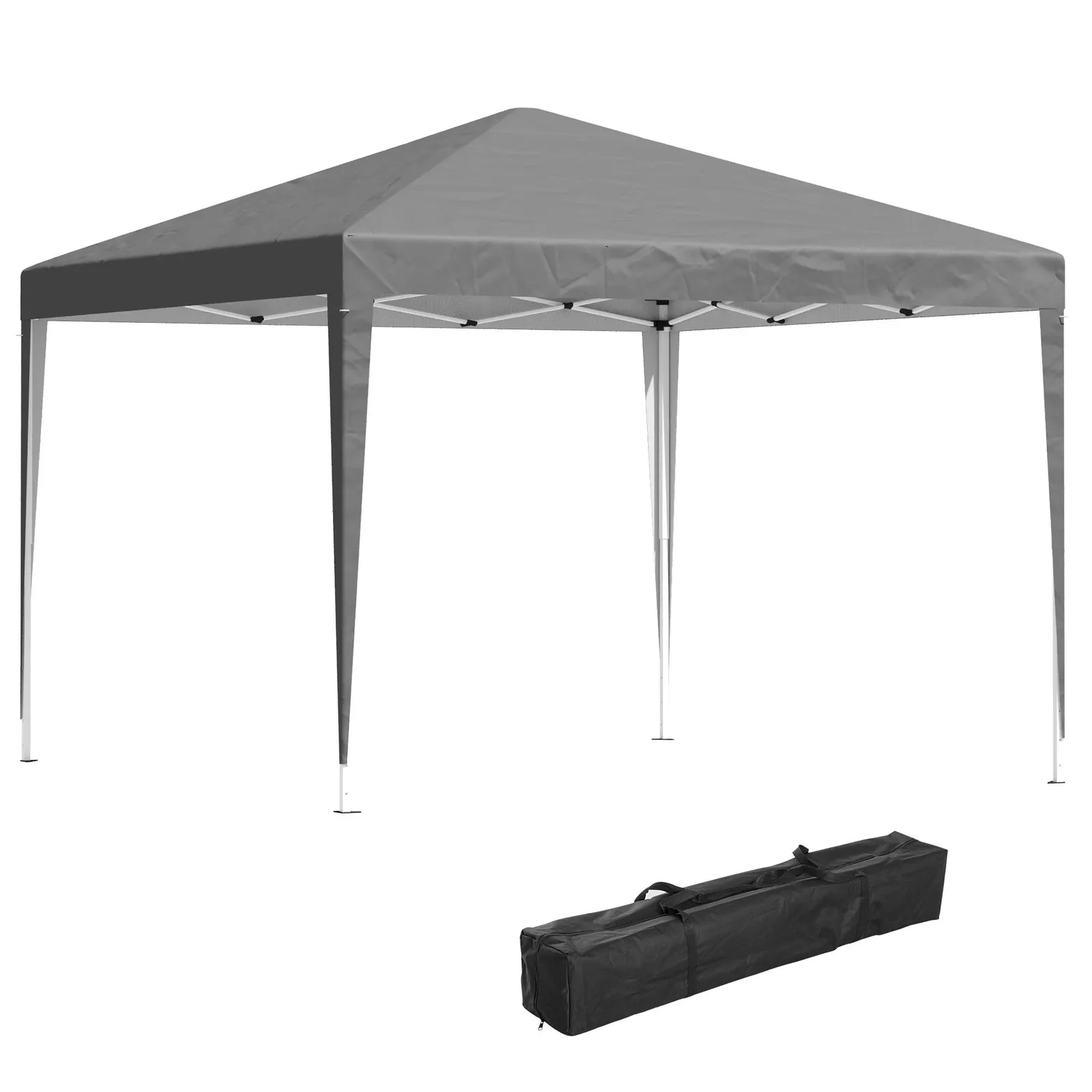 OUTSUNNY 3 x 3M Garden Pop Up Gazebo Height Adjustable Marquee Party Tent Wedding Canopy with Carrying Bag in Grey 2