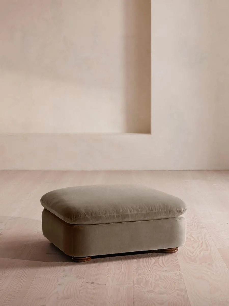 Rava Ottoman, Velvet, Taupe