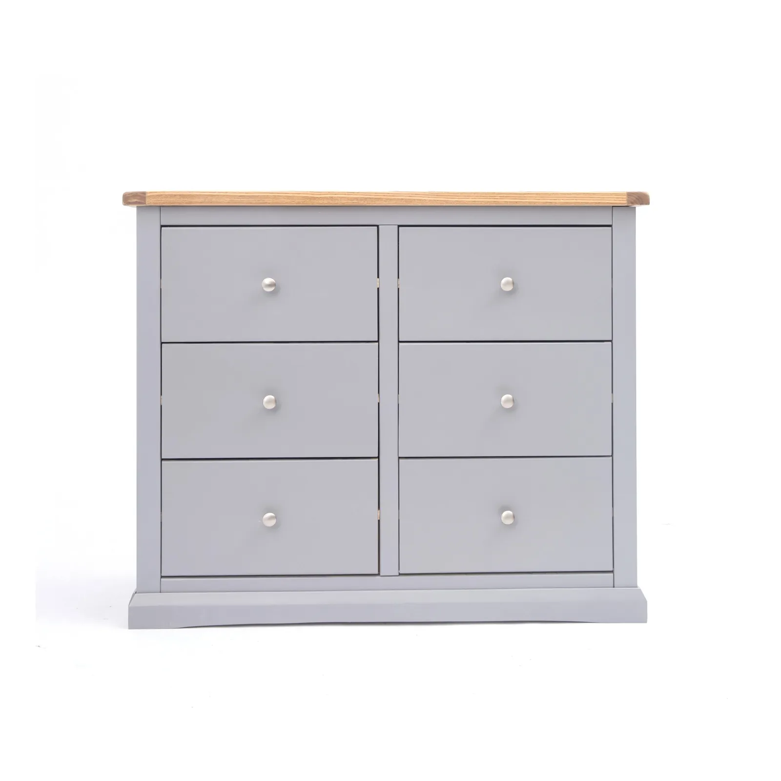 Cabinet Bits Rocca 6 Drawer Chest of Drawers Chrome Knob in Grey