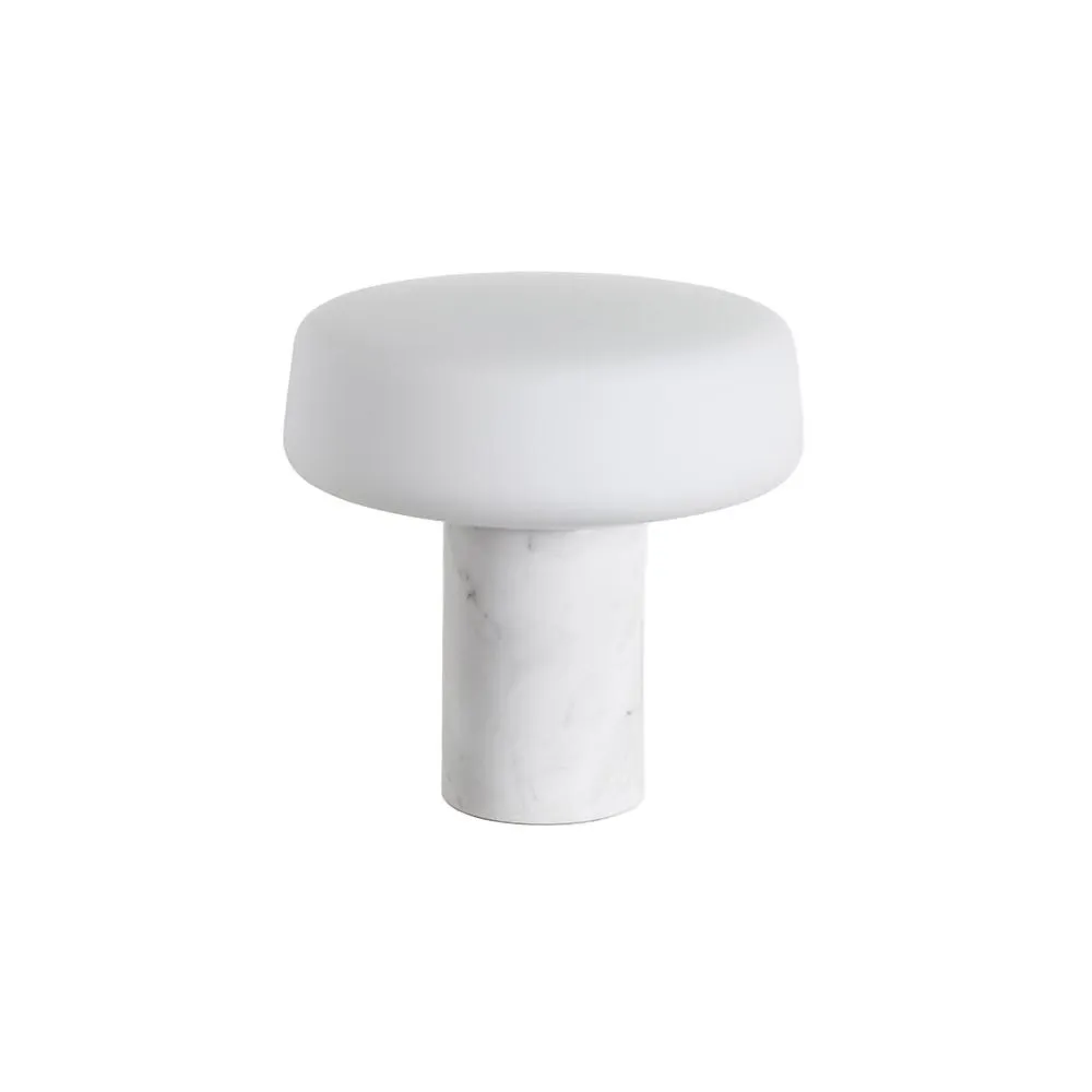 Case Solid LED Table Light Small Carrara Marble 2