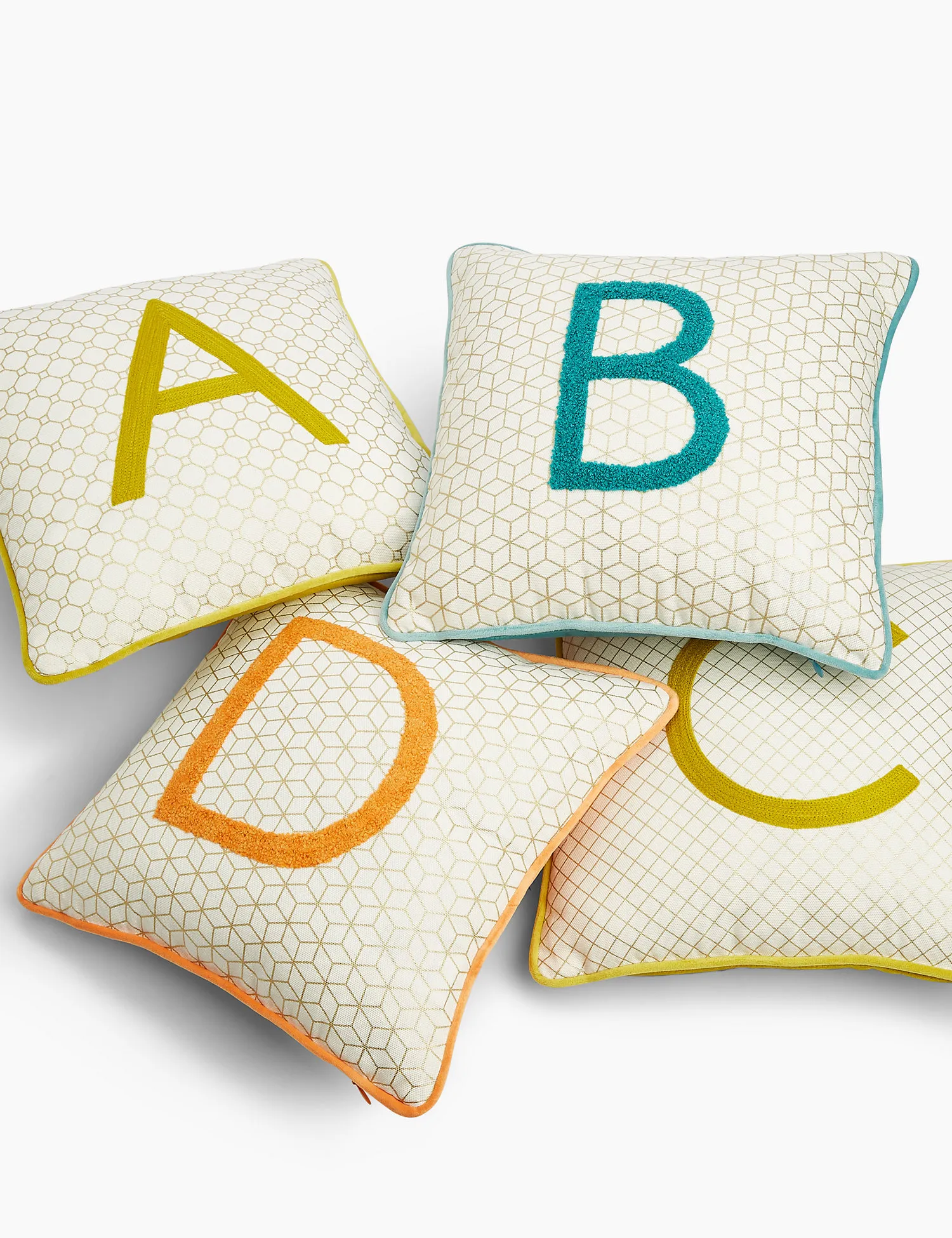 M&S Pure Cotton Alphabet Embroidered Cushion