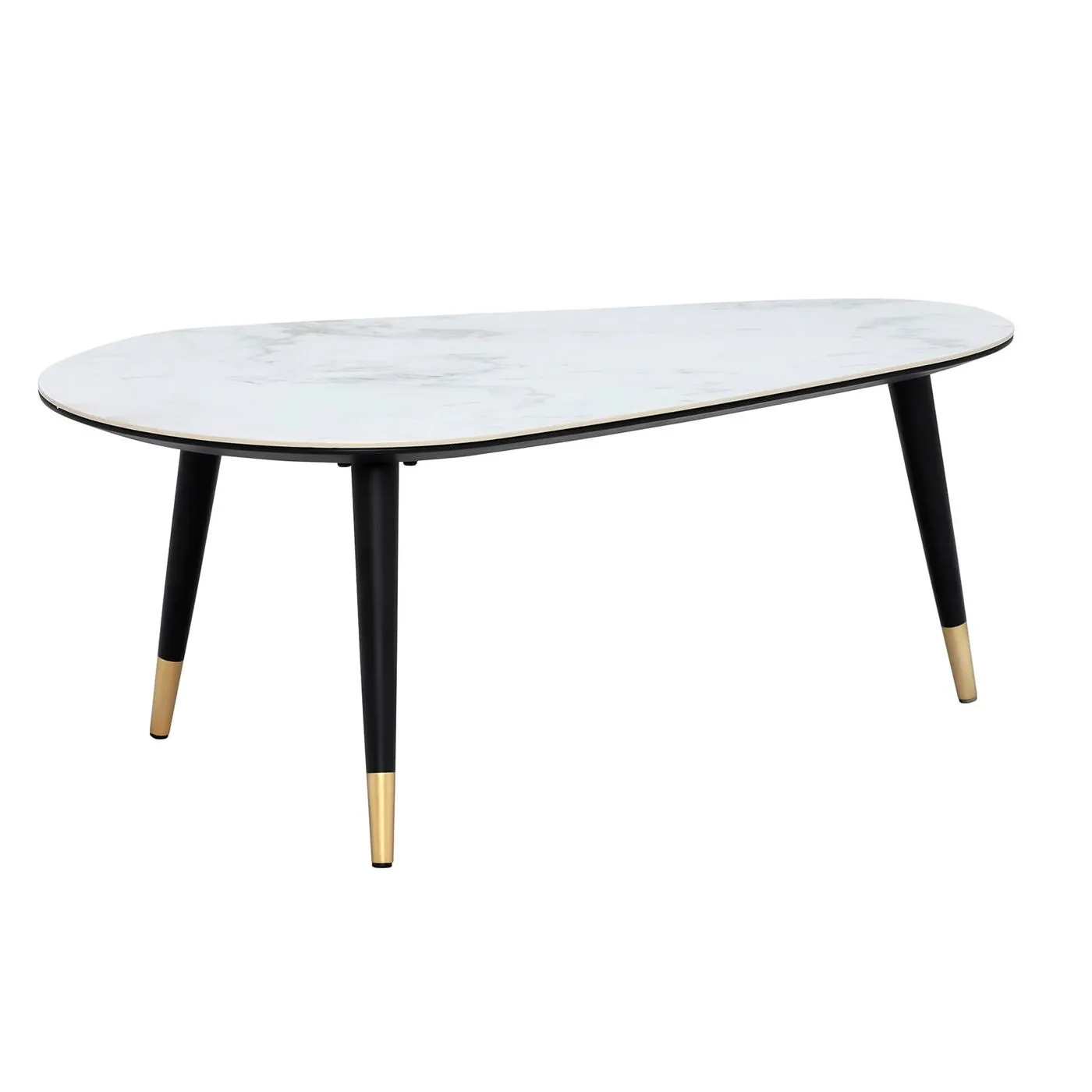 Parian Coffee Table, Matt Black and White Ceramic