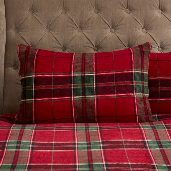 Check Fleece Duvet Cover & Pillowcase Set 5