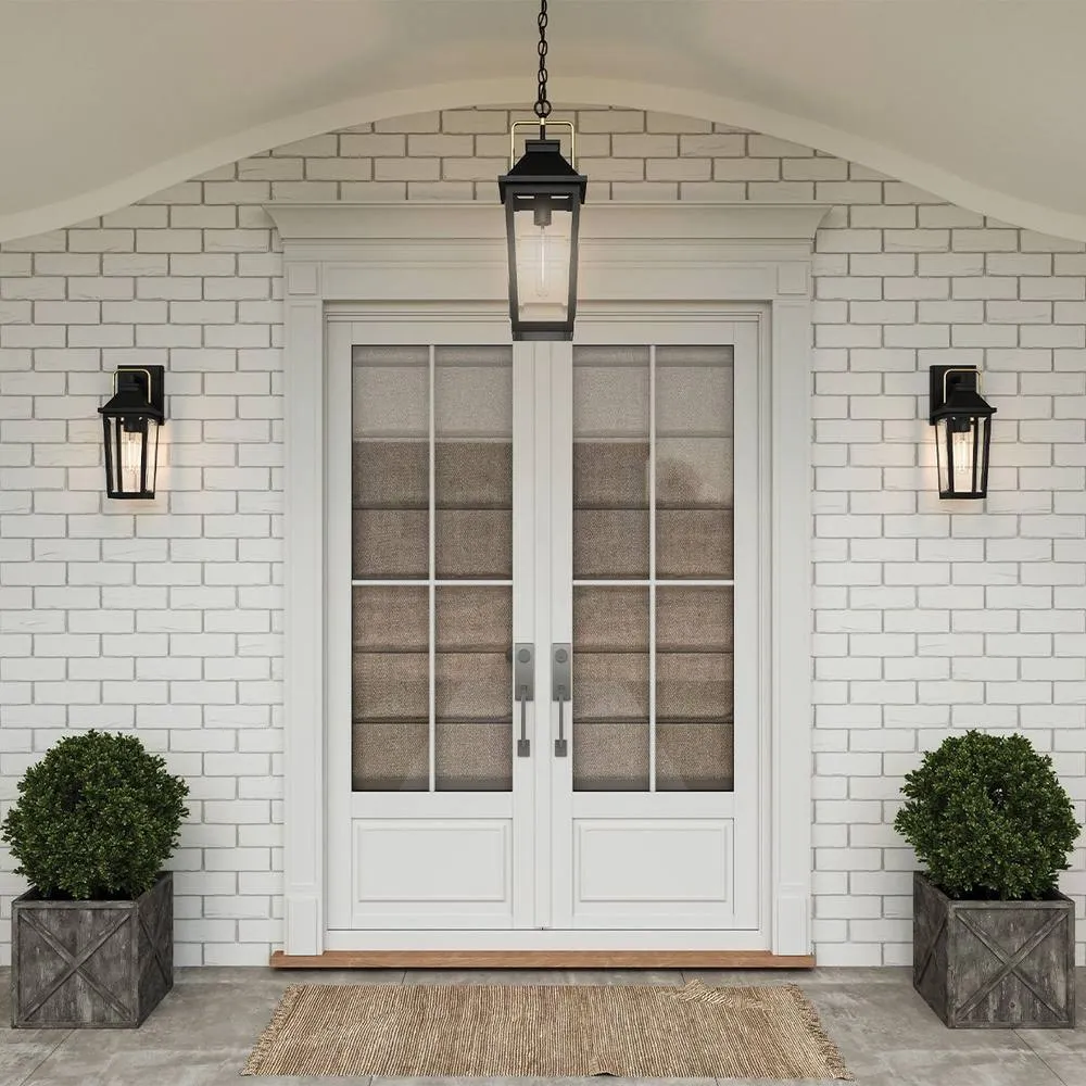 Netlighting Quoizel Outdoor Wall Lantern Small Black Brass IP44 1x E27 3
