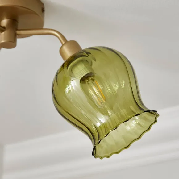 Peony 3 Light Semi Flush Ceiling Light 4