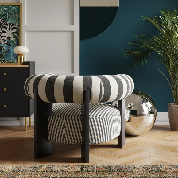 Fallon Woven Stripe Bolster Accent Chair 2