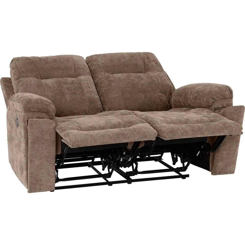 Seconique Guildford 2 Seater Recliner Sofa - Antelope Brown Fabric 6