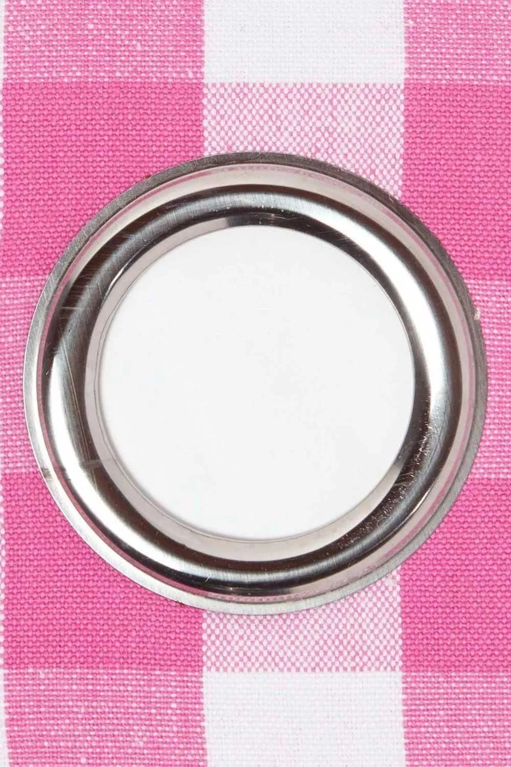 Homescapes Cotton Block Check Gingham Eyelet Curtain Pair in Pink 3