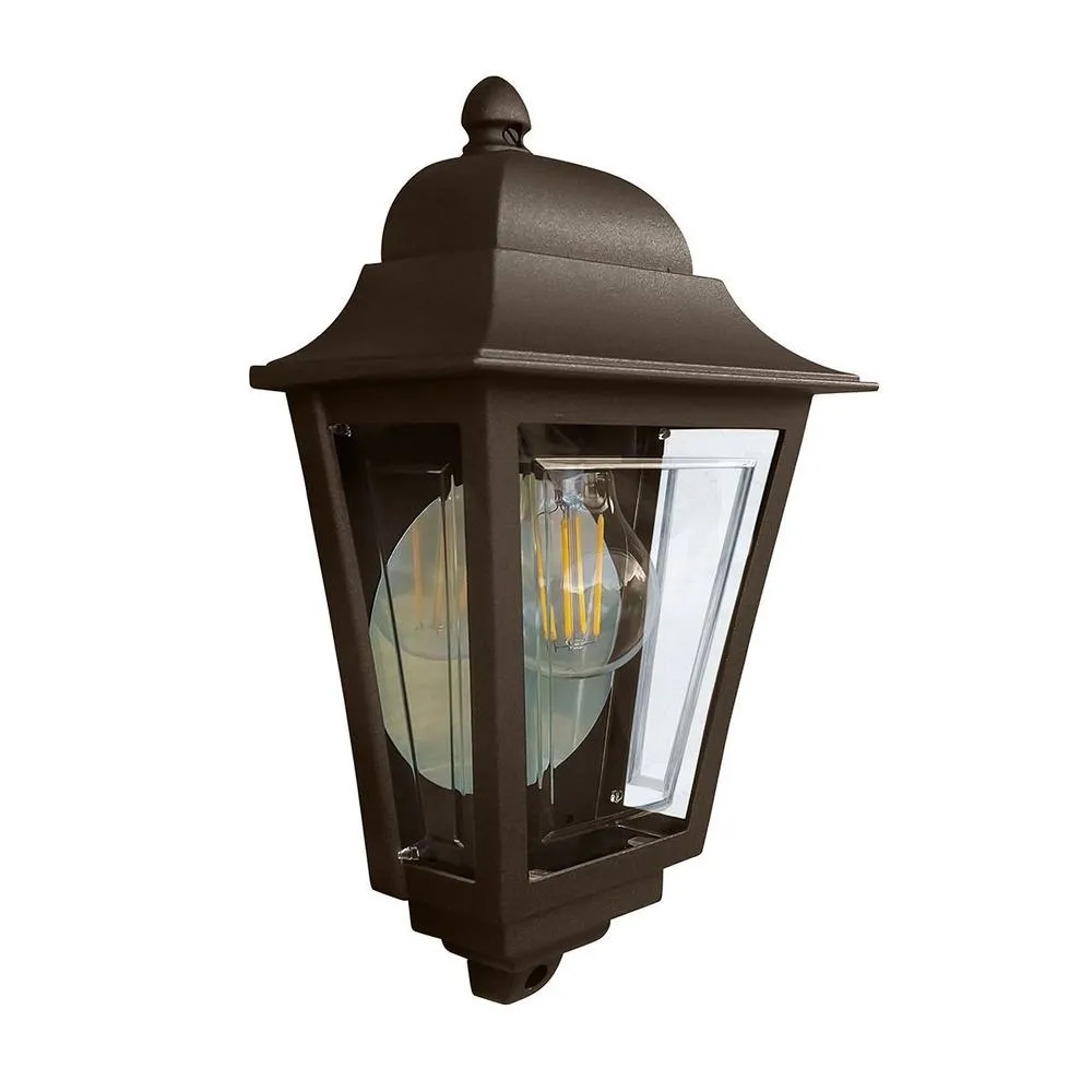 Netlighting Deco Lane 1 Light Half Outdoor Wall Lantern Bronze IP44