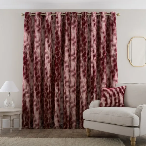 Gradient Spot Chenille Eyelet Curtains 4