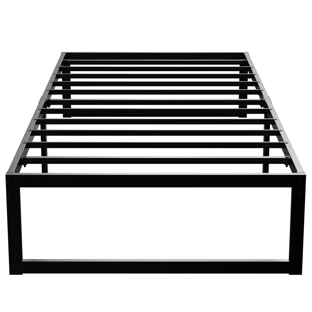 HOMCOM 3ft Single Bed Frame with Underbed Storage, Noise-Free, Black 2