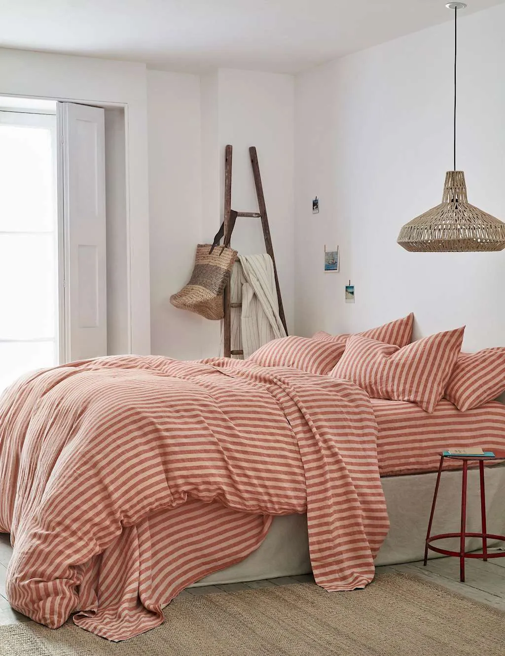 Piglet In Bed Linen Rich Pembroke Stripe Duvet Cover Orange Mix