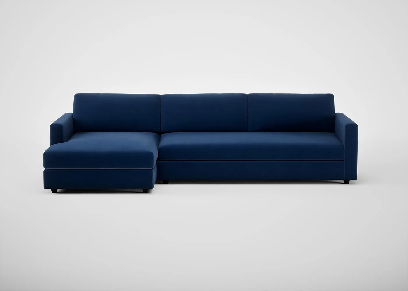 Heal's Nimbus 4 Seater Left Hand Corner Chaise Velvet Midnight Black Feet 1