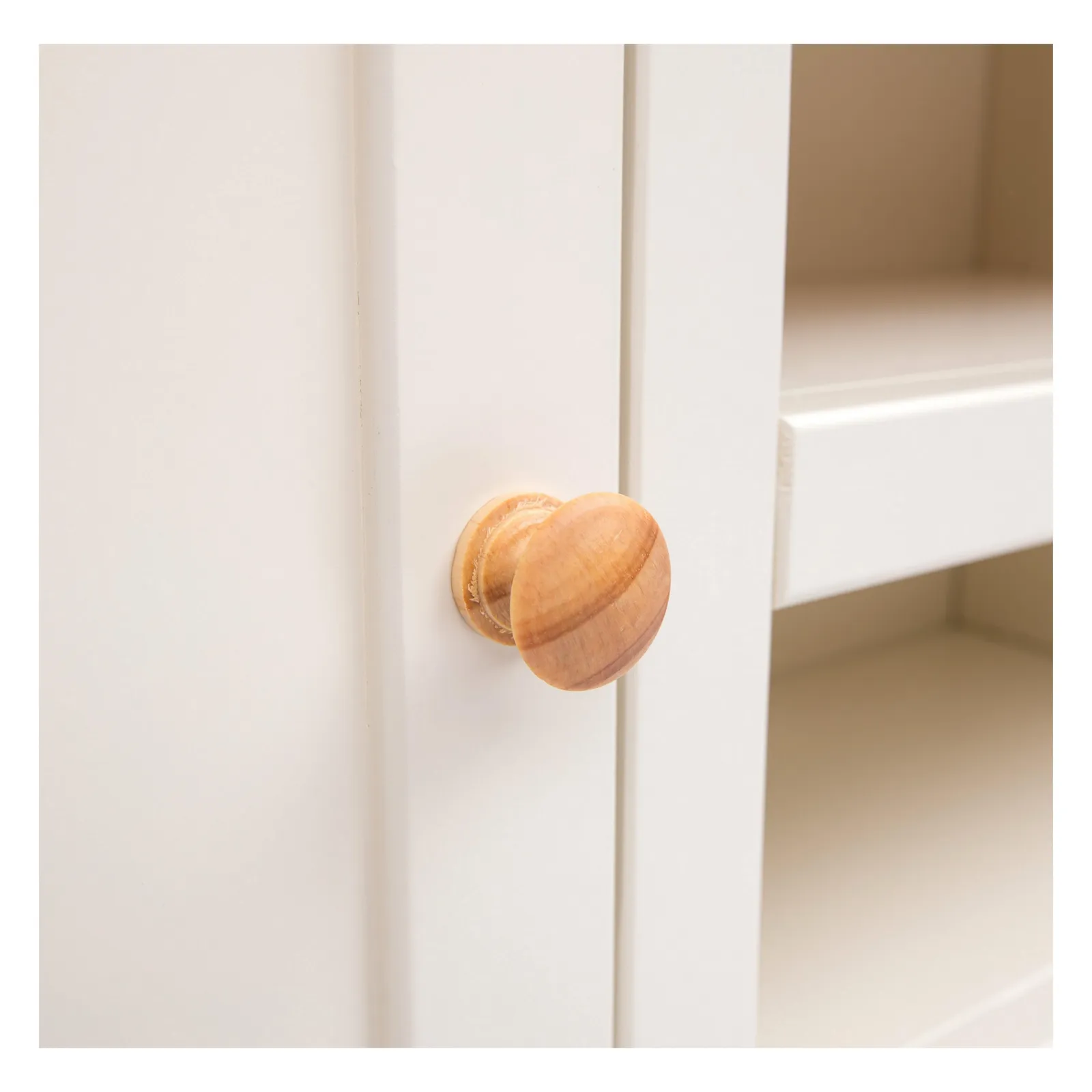 Cabinet Bits Maggiori Off-White 2 Door TV Cabinet Wood Knob 5