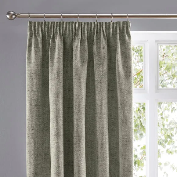 Churchgate Swithland Herringbone Pencil Pleat Curtains 1
