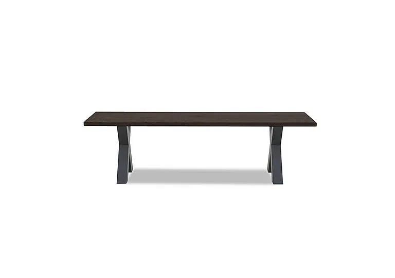 Terra Compact Dining Bench with X Shaped Legs - 140-cm - Smoked - Dining Room Furniture