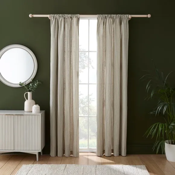 Linford Stripe Unlined Slot Top Curtains 2
