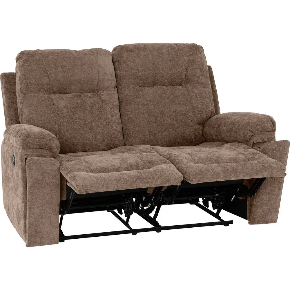 Seconique Guildford 2 Seater Recliner Sofa - Antelope Brown Fabric 5