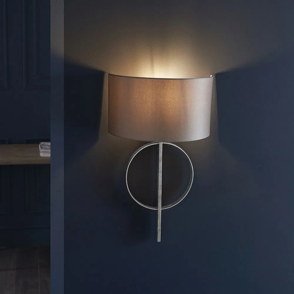 Netlighting 'TRENTO' Dimmable Stylish Contemporary Indoor Décor Fabric Wall Lamp in Metallic Silver 4