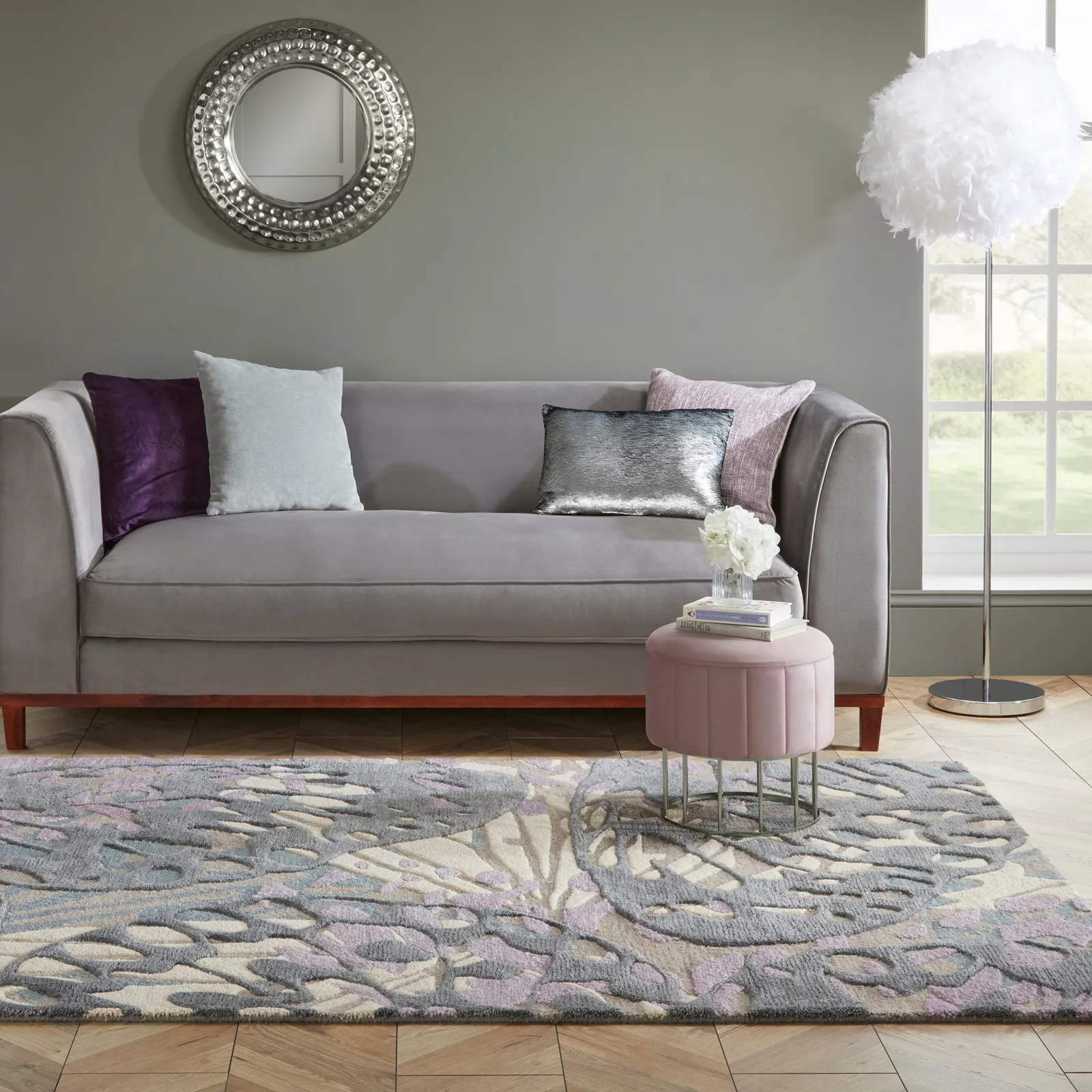 Camilla Rug Purple and Grey
