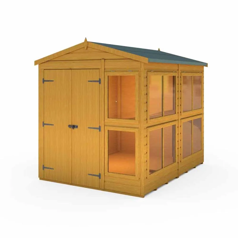 Shires Sun Hut 6 x 8 Feet Potting Shed - L238 x W185.8 x H214.6 cm in Brown 3