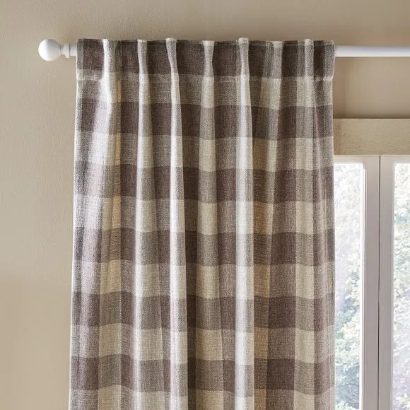 Edited Life Elton Check Unlined Tab Top Curtains 1