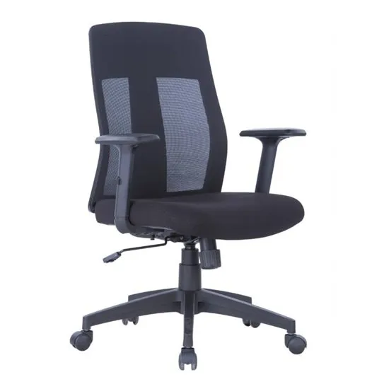 Bussell Mesh Office Chair In Black Finish With Fabric Seat