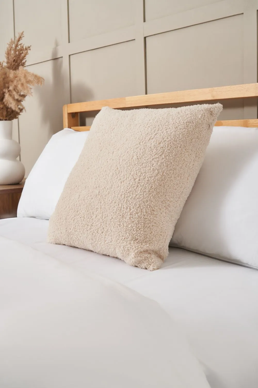 BHS Teddy Bear Fleece Cushion in Natural 1