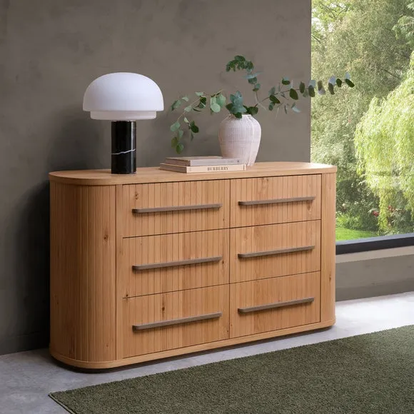Bentley Designs Vega Knotty Oak 6 Drawer Chest