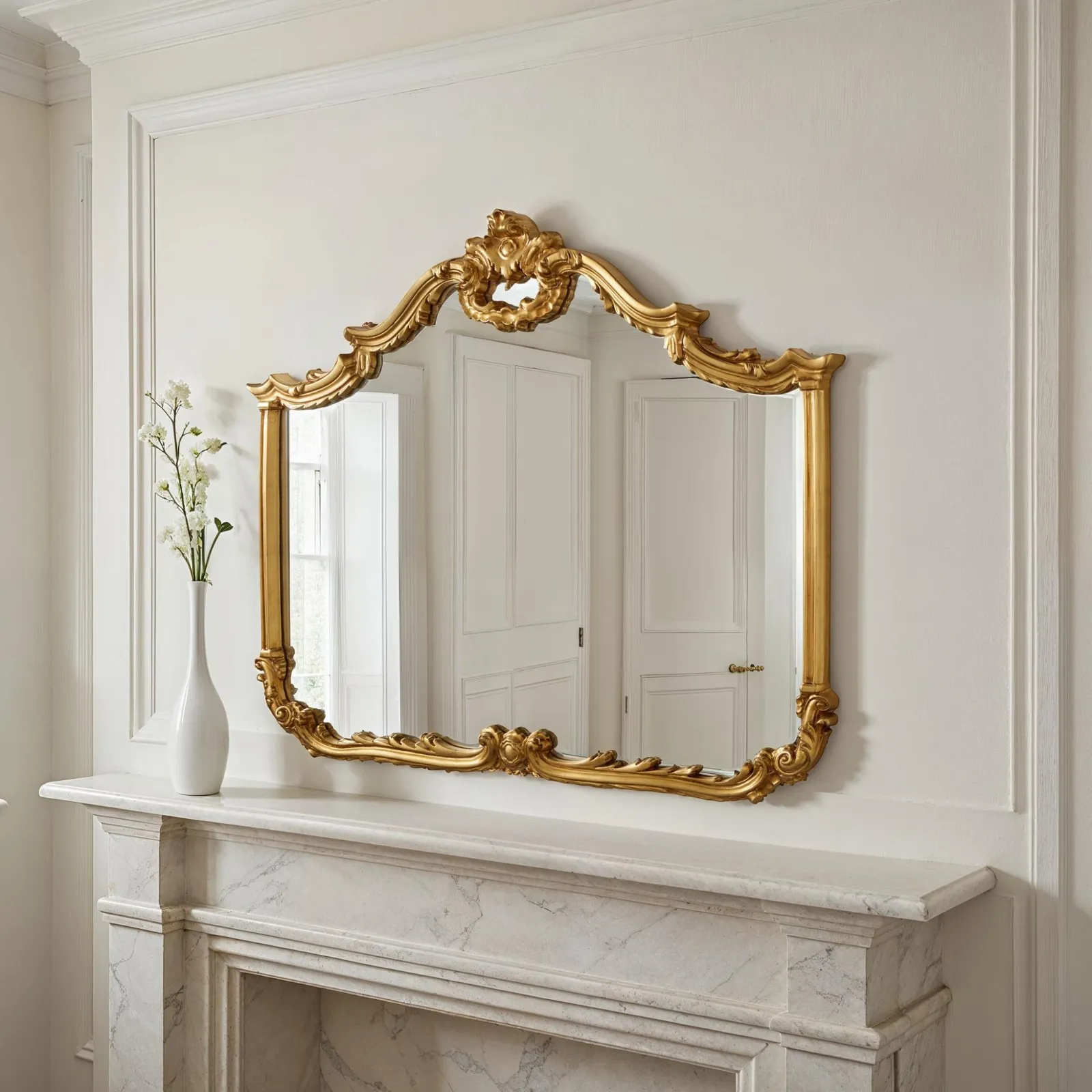 Yearn Mirrors Carved Landscape mirror Gold 122(w)x104cm(h) 3