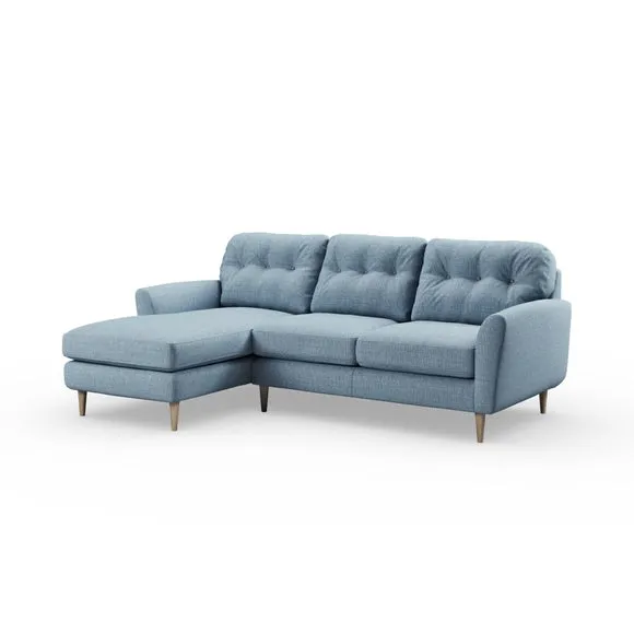 Sven Chunky Tonal Weave Large Corner Chaise Sofa 6