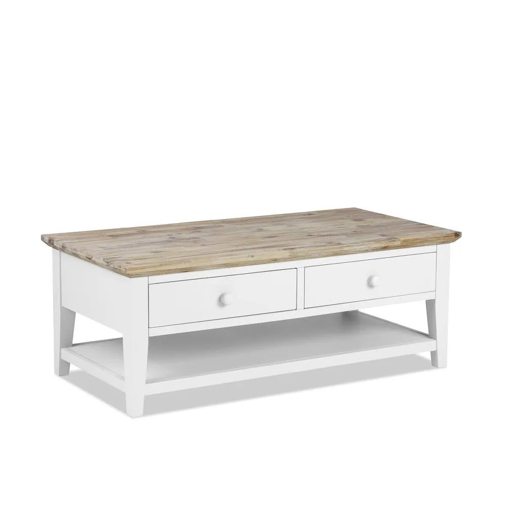 Statement Furniture Florence Coffee Table with Drawers in White 4