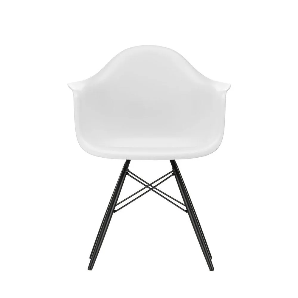 Vitra Eames DAW Armchair RE in Cotton White with Black Maple Base 05 Glides 2