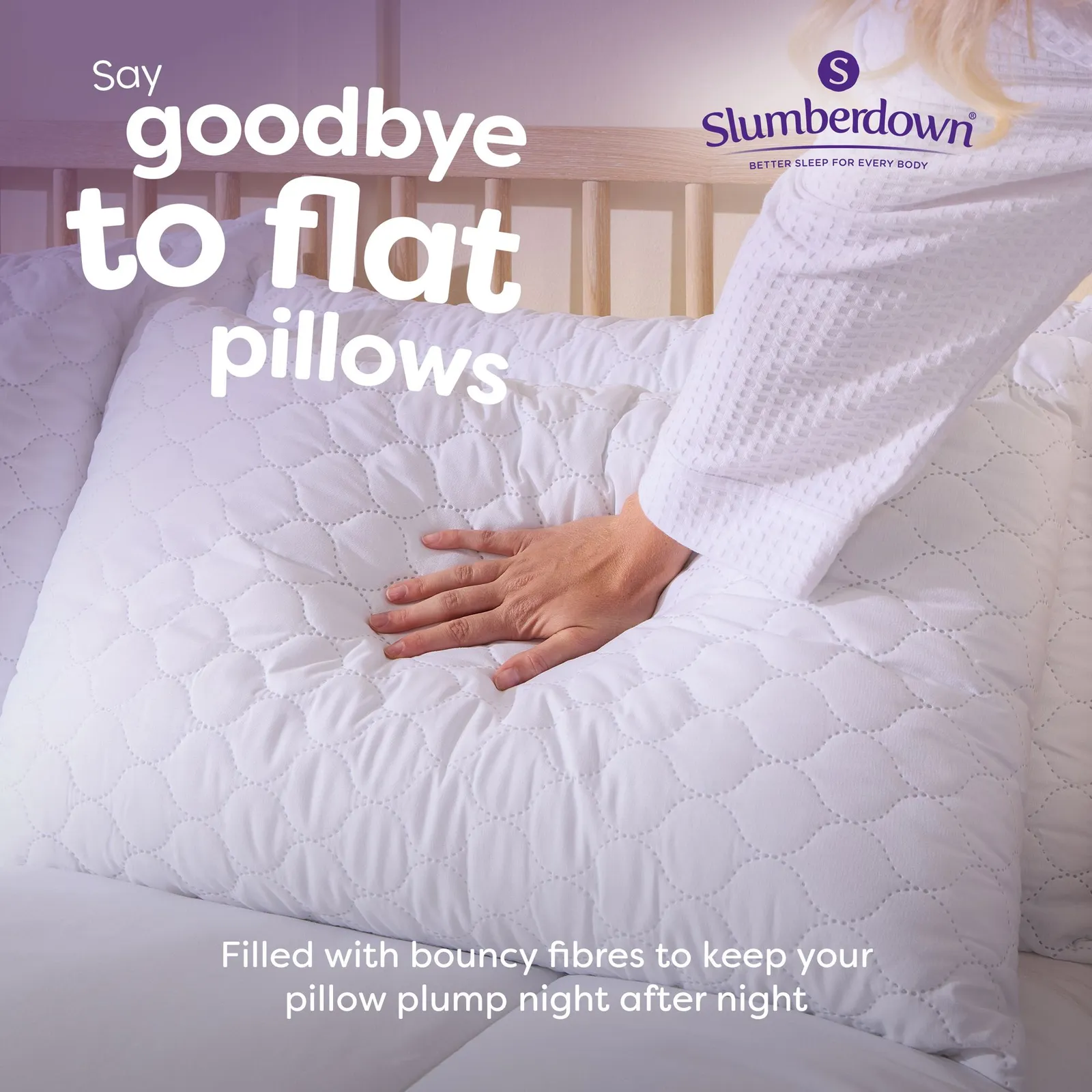 Slumberdown 4 Pack Sleep Soundly Rebound Firm Support Side Sleeper Pillows in White 3