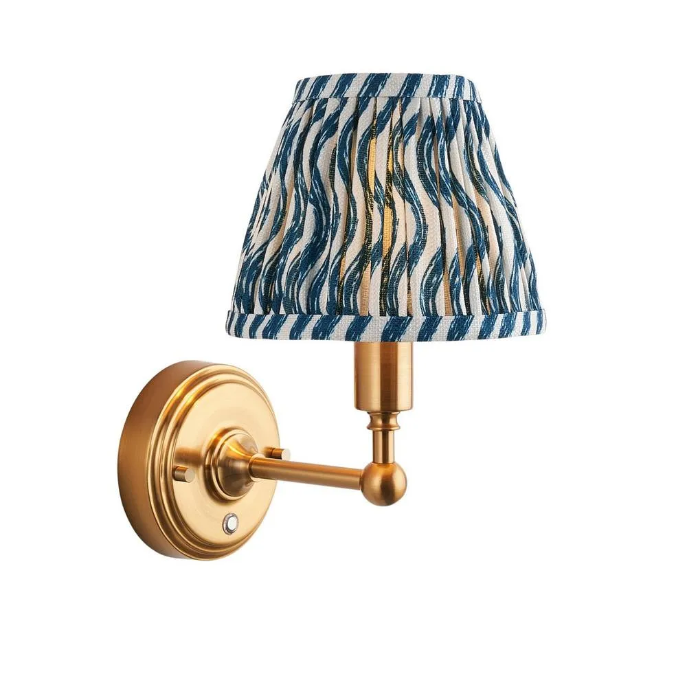 Netlighting Burley Rechargeable Wall Light Ripple Shade 16cm in Gold