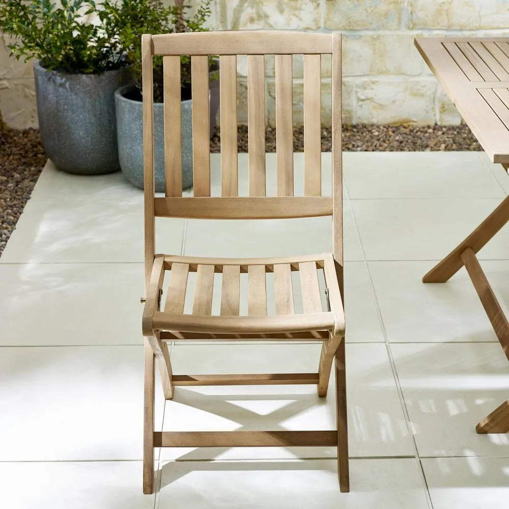FurnitureboxUK Asa Solid Wood Dining Set with 6 Folding Chairs in Light Brown 6