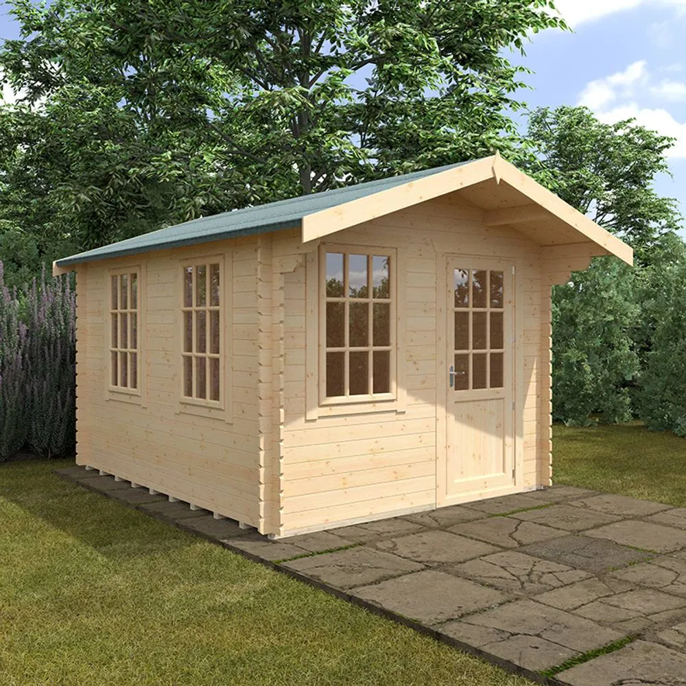 Buttercup Farm 12x10 The Carrington 28mm Cabin - L355 x W295 x H261.6 cm in Natural 2