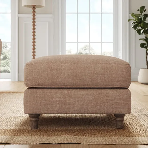 Flori Tonal Plush Chenille Footstool 2